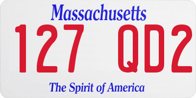 MA license plate 127QD2