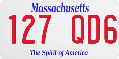 MA license plate 127QD6