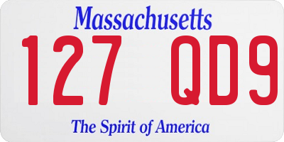 MA license plate 127QD9