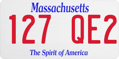 MA license plate 127QE2