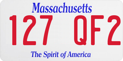 MA license plate 127QF2