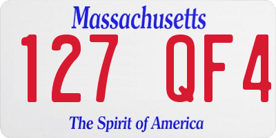 MA license plate 127QF4