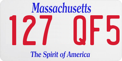 MA license plate 127QF5