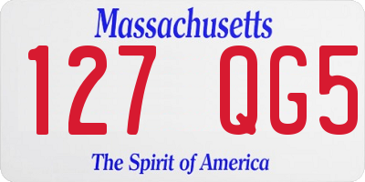 MA license plate 127QG5