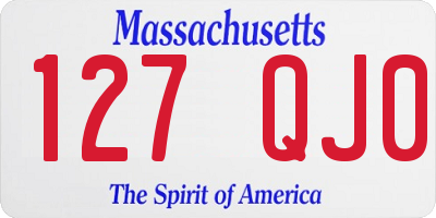 MA license plate 127QJ0