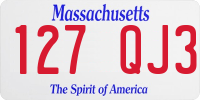 MA license plate 127QJ3