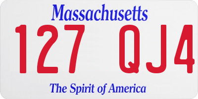 MA license plate 127QJ4
