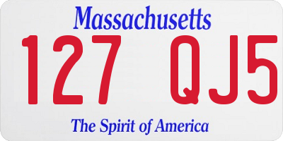 MA license plate 127QJ5