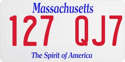 MA license plate 127QJ7