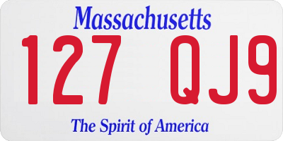 MA license plate 127QJ9