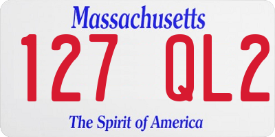 MA license plate 127QL2