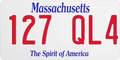 MA license plate 127QL4