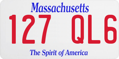 MA license plate 127QL6