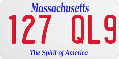 MA license plate 127QL9
