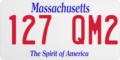 MA license plate 127QM2