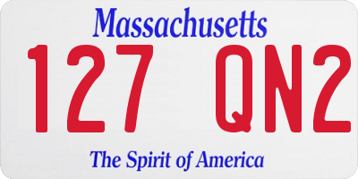 MA license plate 127QN2