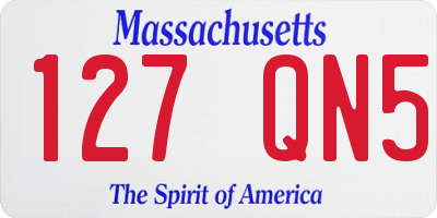 MA license plate 127QN5