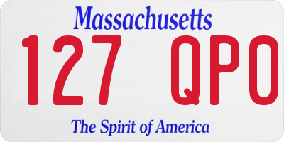 MA license plate 127QP0