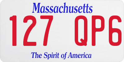 MA license plate 127QP6