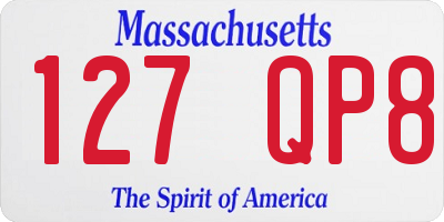 MA license plate 127QP8