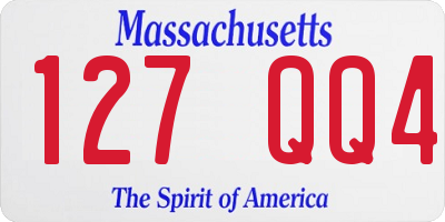MA license plate 127QQ4