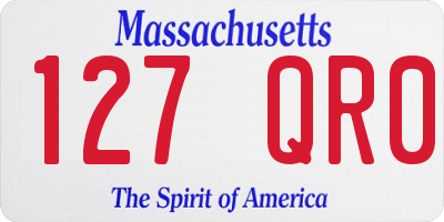 MA license plate 127QR0