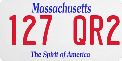 MA license plate 127QR2