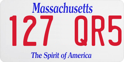 MA license plate 127QR5