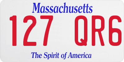 MA license plate 127QR6