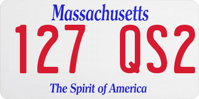 MA license plate 127QS2