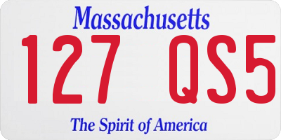 MA license plate 127QS5