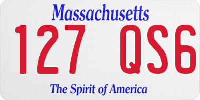 MA license plate 127QS6