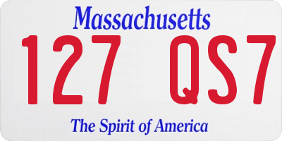 MA license plate 127QS7