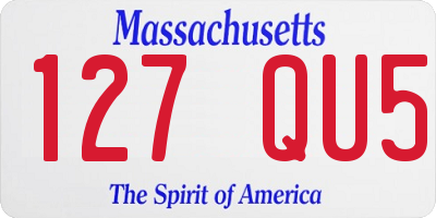 MA license plate 127QU5