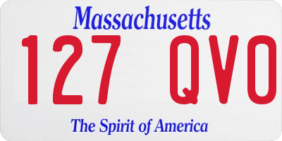 MA license plate 127QV0