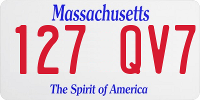 MA license plate 127QV7