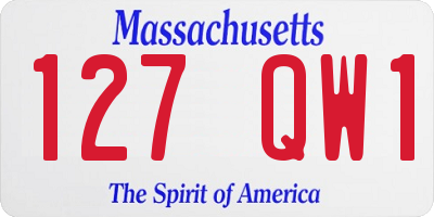MA license plate 127QW1