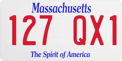 MA license plate 127QX1