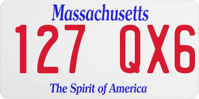 MA license plate 127QX6