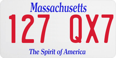 MA license plate 127QX7