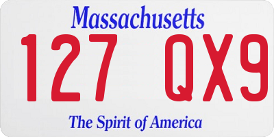 MA license plate 127QX9