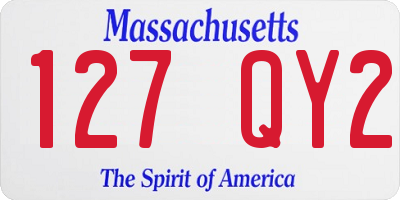 MA license plate 127QY2