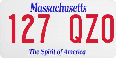 MA license plate 127QZ0