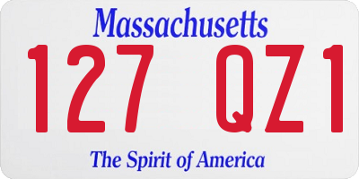 MA license plate 127QZ1