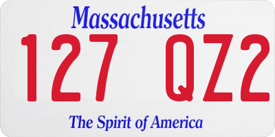 MA license plate 127QZ2