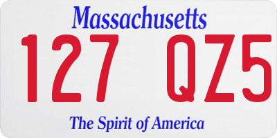 MA license plate 127QZ5