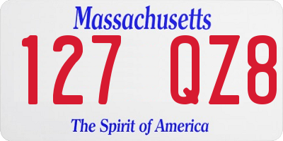 MA license plate 127QZ8