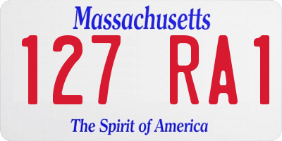 MA license plate 127RA1
