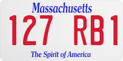 MA license plate 127RB1