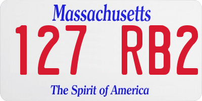 MA license plate 127RB2